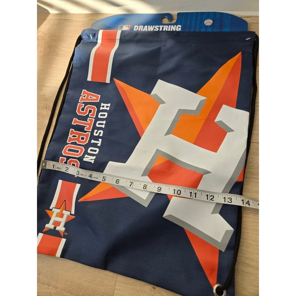 Houston Astros MLB Drawstring Backpack Navy Blue Orange Cinch Bag Collectible